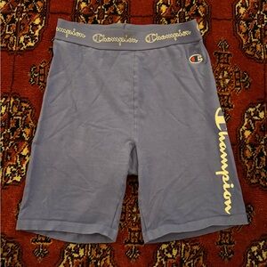 Champion Baby Blue Jersey Cotton Performance Biker Shorts